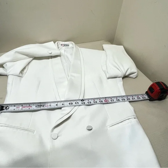 Oscar De La Renta Formal Double Breasted White Blazer